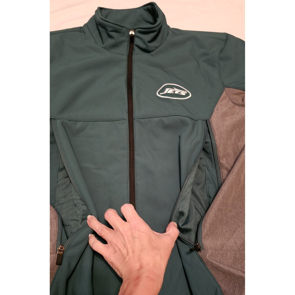 NWT NFL New York Jets G-III Softshell Zip Jacket Green Grey Sides Size Large - Picture 2 of 8